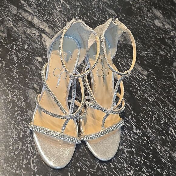 BRAND NEW JESSICA SIMPSON WOMEN'S SIDRA RHINESSTONE STILETTO HEEL SANDAL - Picture 3 of 16